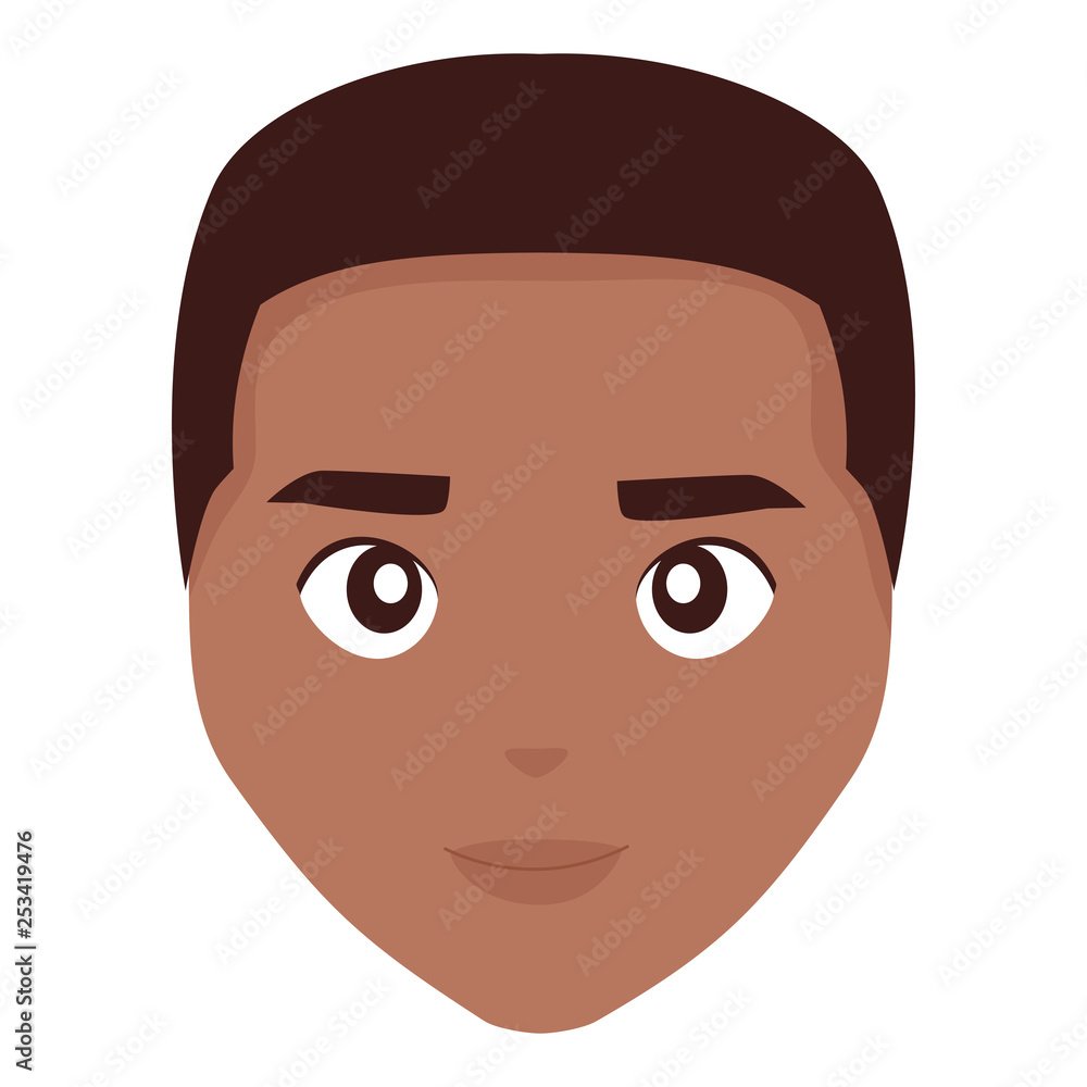 young black man head character
