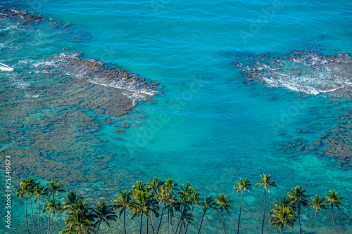 Aerial view of a Hawaiian beach
