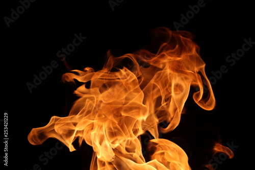 burning flame on dark background for abstract graphic design © Akarawut