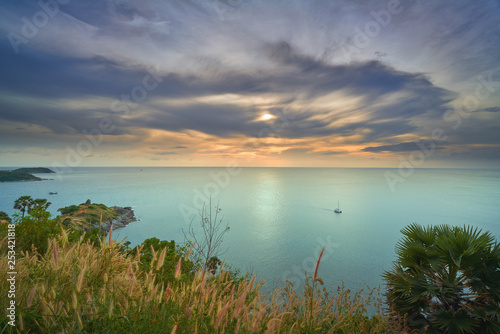 seascape with sunset sky in thailand