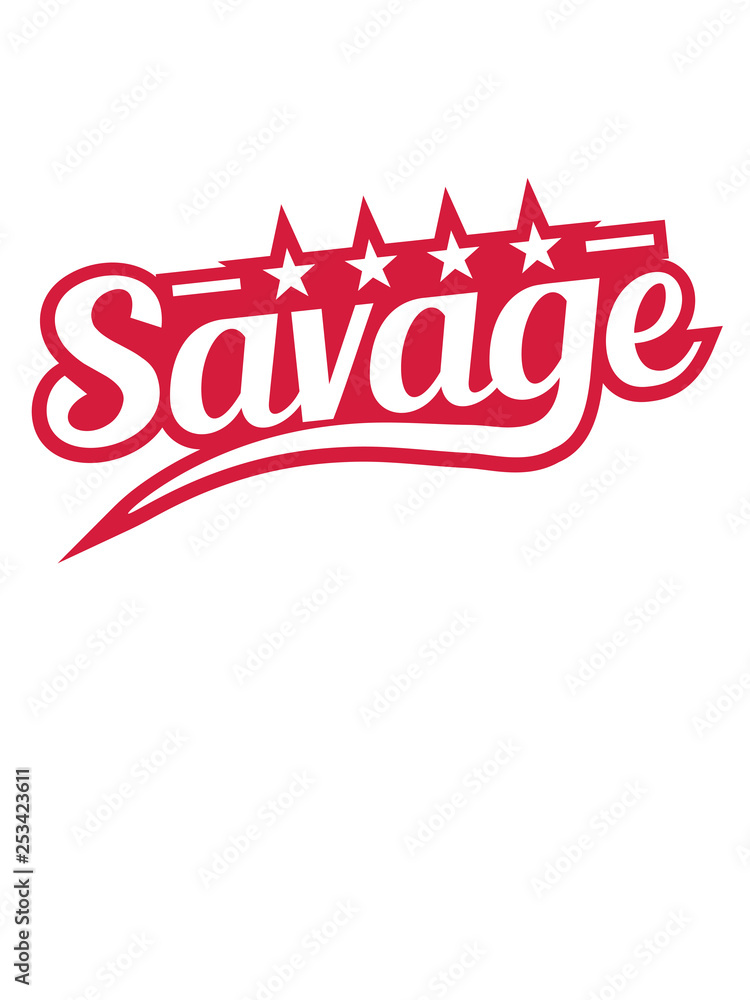 Obraz premium savage sterne kontur tier text logo wild gefährlich brutal monster böse primitiv design cool
