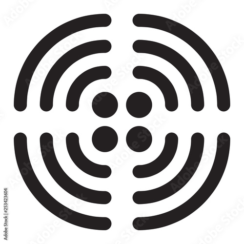 Wifi icon set, wireless internet connection sign, black isolated on white background, vector illustration.