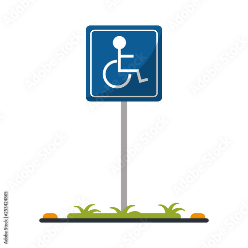 Handicap parking zone road sign