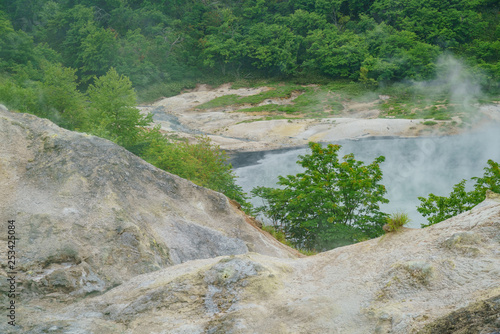 The famous Noboribetsu Jigokudani - Hell valley photo