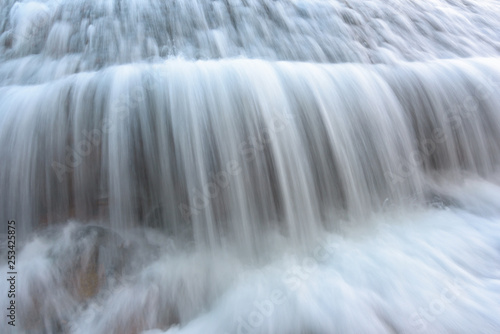 Close up waterfall in the forest