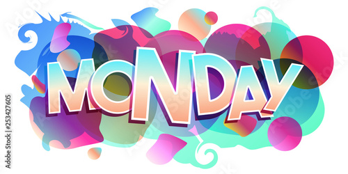 Monday word colorful vector banner