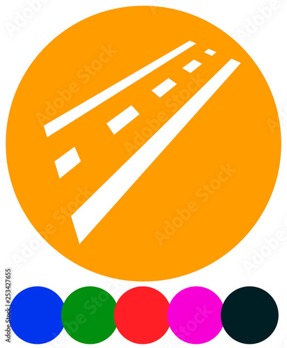 2-lane road icon for driving, traffic, transport or such themes