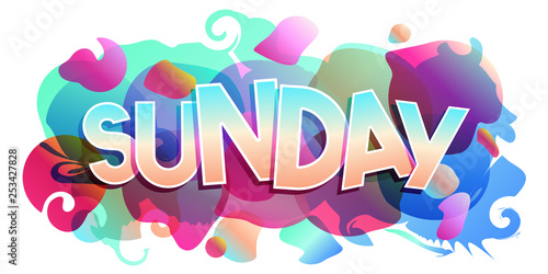 Sunday word vector colorful banner