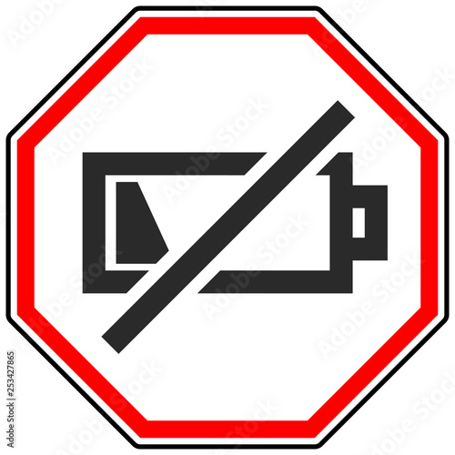 Icon with low battery symbol, Battery level indicator