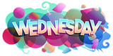Wednesday word vector colorful banner