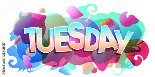Tuesday word vector colorful banner photo