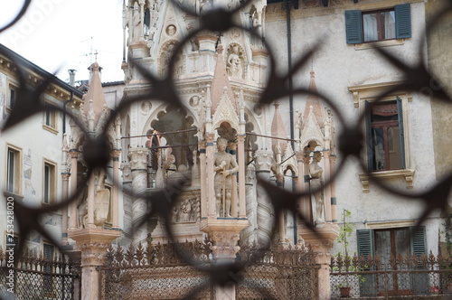 detail of the facade of a church