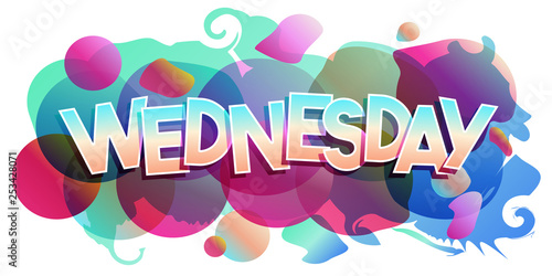 Valokuva Wednesday word vector colorful banner