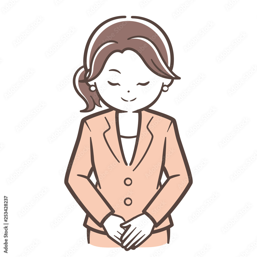 スーツ女性 お辞儀 スーツ女性 お辞儀