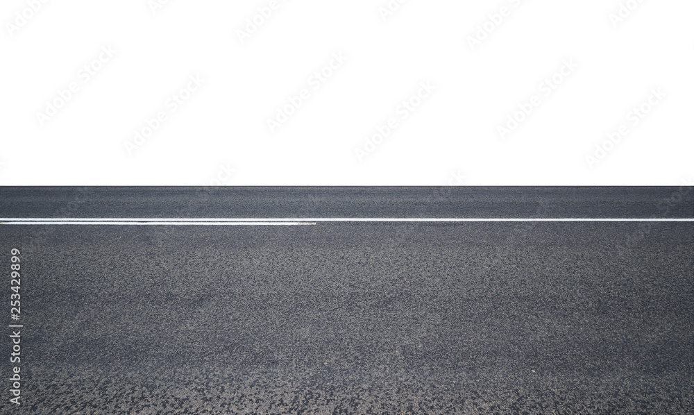 Fototapeta premium Asphalt road isolated on white background with clipping path.
