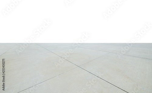 Empty concrete floor top isolated on white background ,Commercial advertising concept use background .