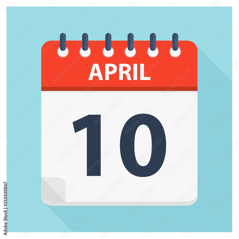 April 10 - Calendar Icon - Calendar design template April 10 - Calendar Icon - Calendar design template