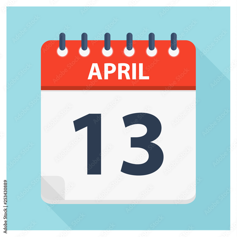 April 13 - Calendar Icon - Calendar design template April 13 - Calendar Icon - Calendar design template