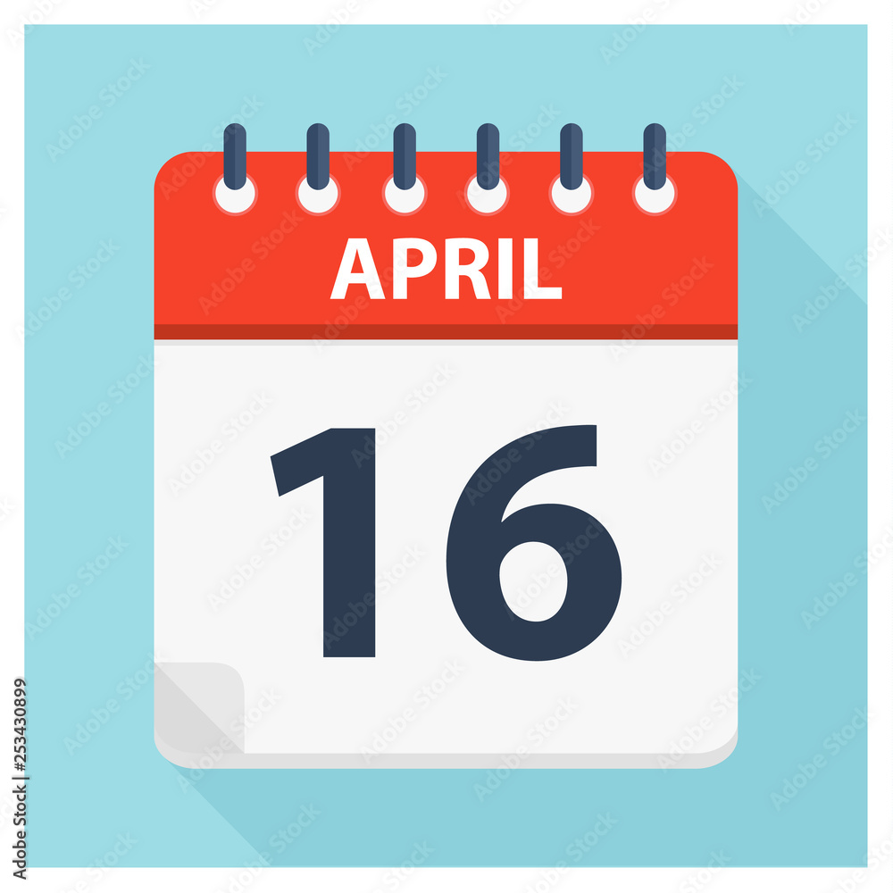 April 16 - Calendar Icon - Calendar design template April 16 - Calendar Icon - Calendar design template