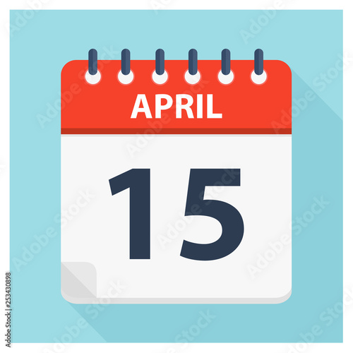 April 15 - Calendar Icon - Calendar design template