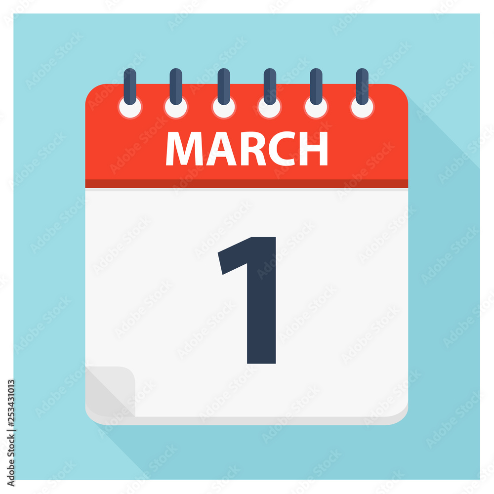 March 1 - Calendar Icon - Calendar design template March 1 - Calendar Icon - Calendar design template