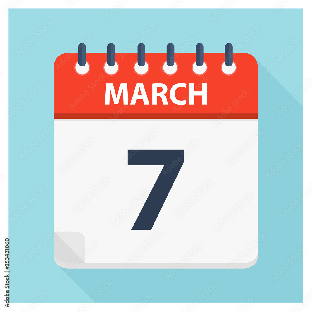March 7 - Calendar Icon - Calendar design template March 7 - Calendar Icon - Calendar design template