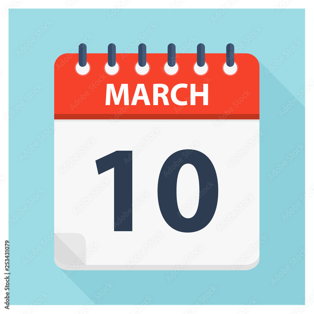 March 10 - Calendar Icon - Calendar design template March 10 - Calendar Icon - Calendar design template