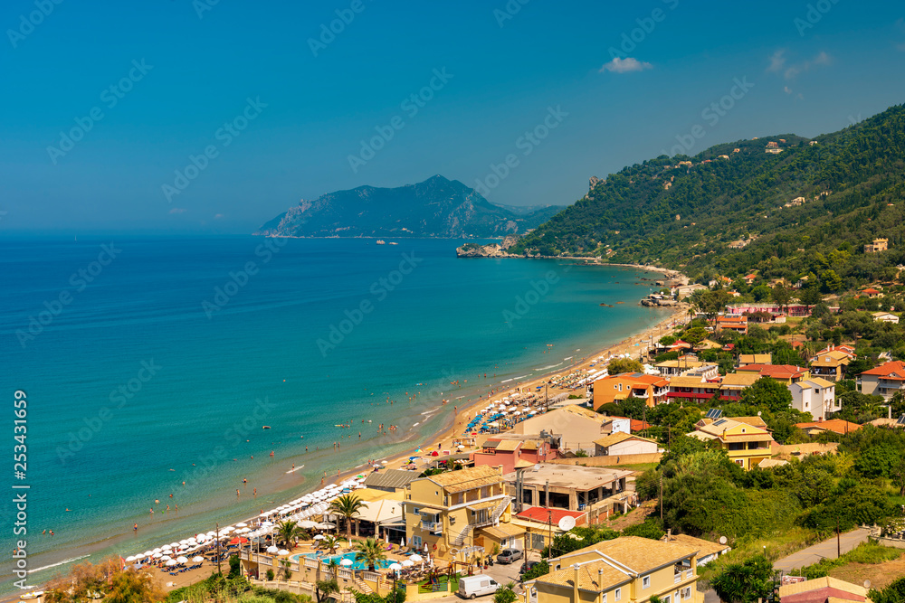 Agios Gordios beach-side village, Corfu, Greece