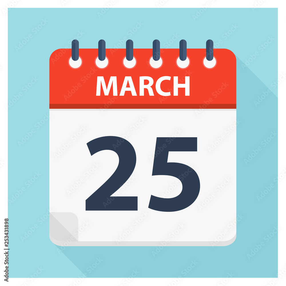 March 25 - Calendar Icon - Calendar design template March 25 - Calendar Icon - Calendar design template