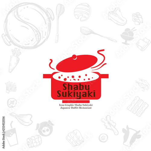 shabu sukiyaki logo icon graphic japanese buffet restaurant