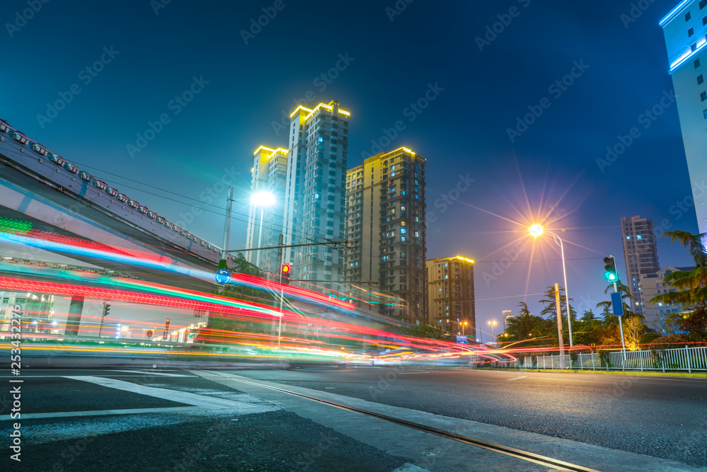 Urban roads and blurred lights..