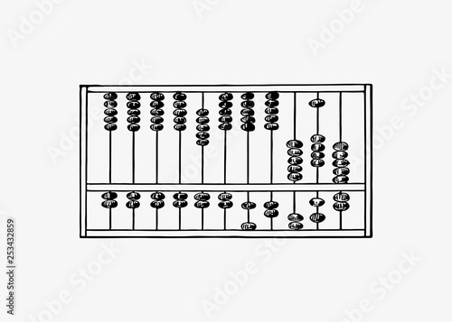 Antique abacus drawing