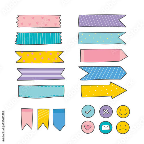 Colorful stationery supplies collection