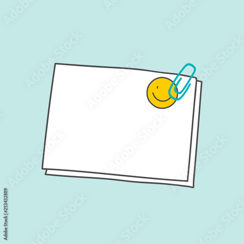 White writing paper with emoticon