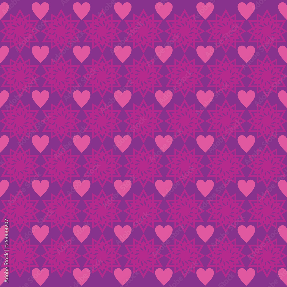 Background Love Star Ornament Pattern Purple