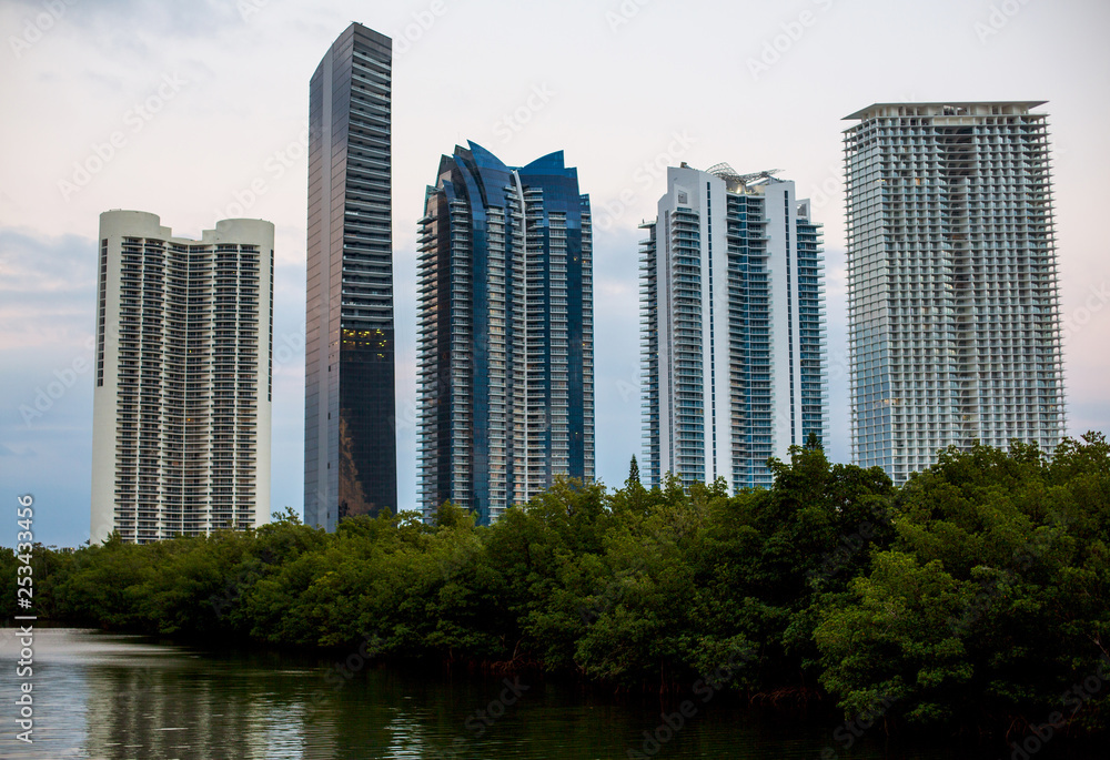 Miami Beach, Sunny Isles Skyscrapers. Florida, USA.