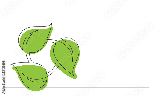 continuous line concept sketch drawing of renewal green enegry symbol