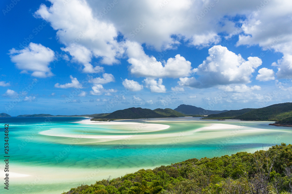 Tropical beach paradise background of turquoise blue water and beach