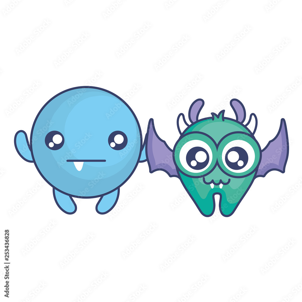 Fototapeta premium crazy monsters couple comic characters