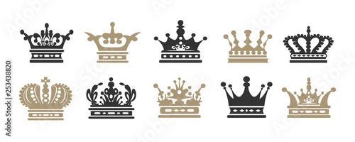 Crown icons. Set for your design. Vector illustration
