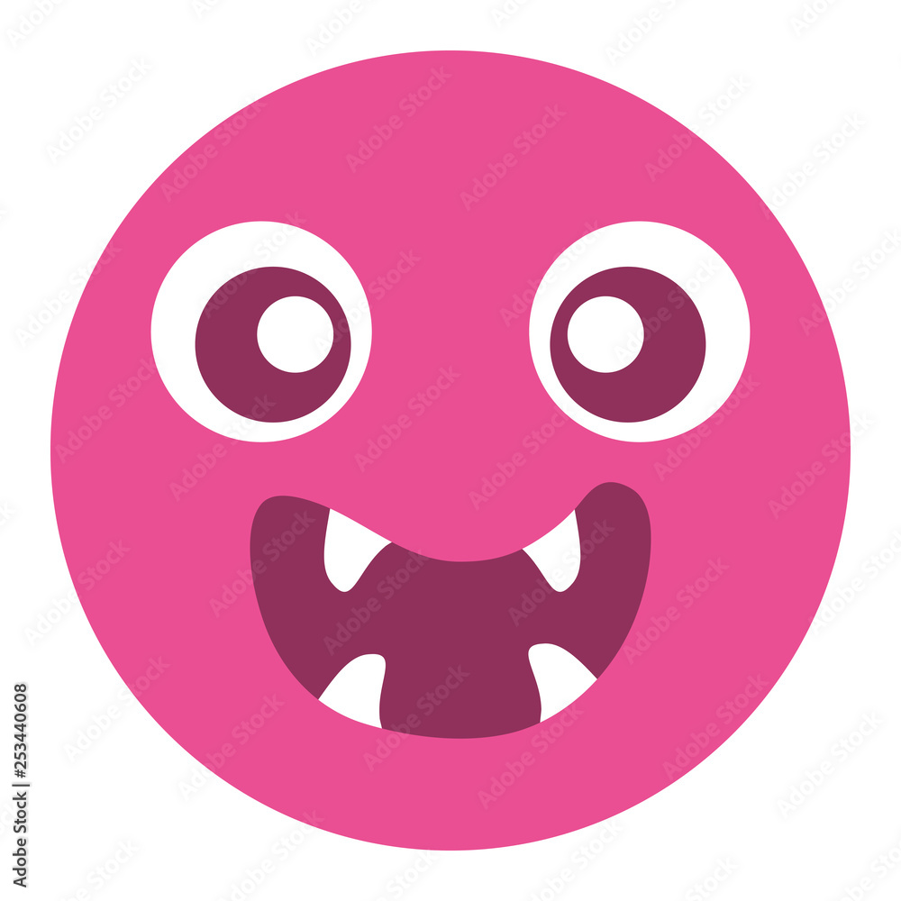 emoticon face with crazy teeth