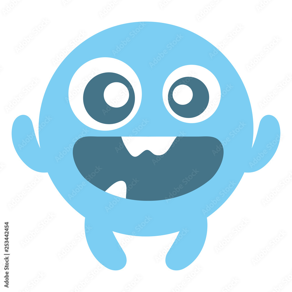 Fototapeta premium emoticon face with crazy teeth