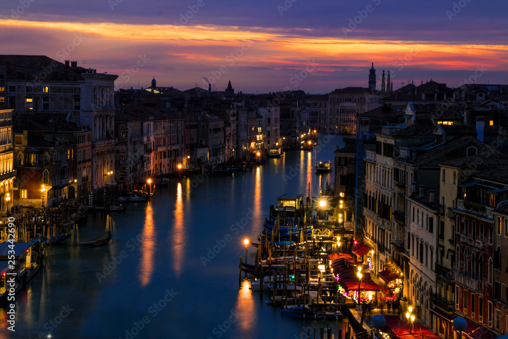 venice grand canal in the sunset