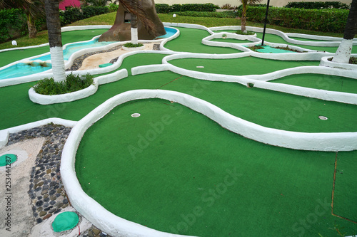Obraz na płótnie close up on mini golf course outdoor