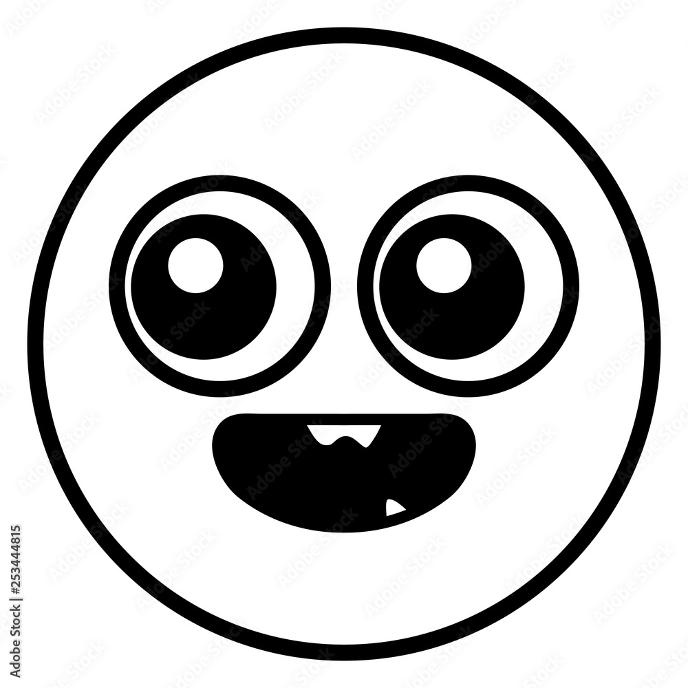 Fototapeta premium emoticon face with crazy teeth