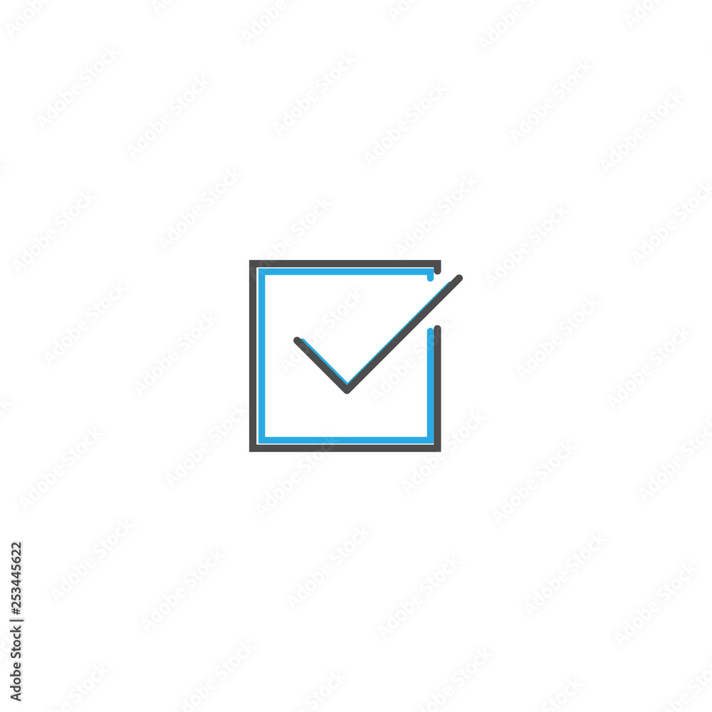 Checked icon design. Essential icon vector illustration Checked icon design. Essential icon vector illustration