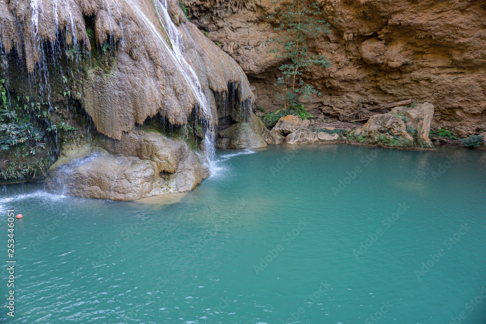 Naklejka premium Blue Waterfall in Lamphun, Thailand