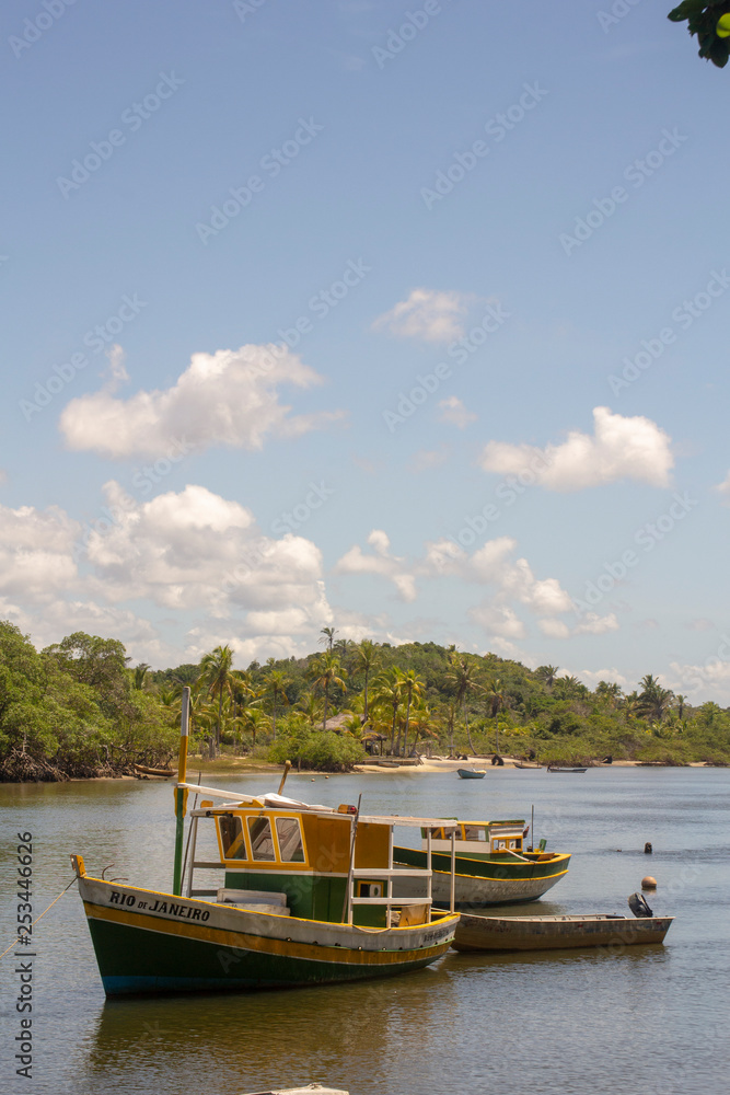 boats on beach in Caraíva - Bahia - Brazil - beach