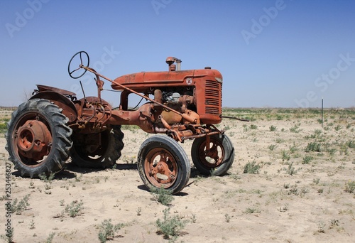 old tractor in field