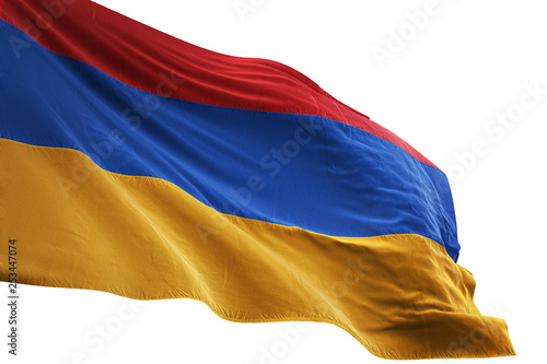 Foto Armenia flag waving isolated white background 3D illustration